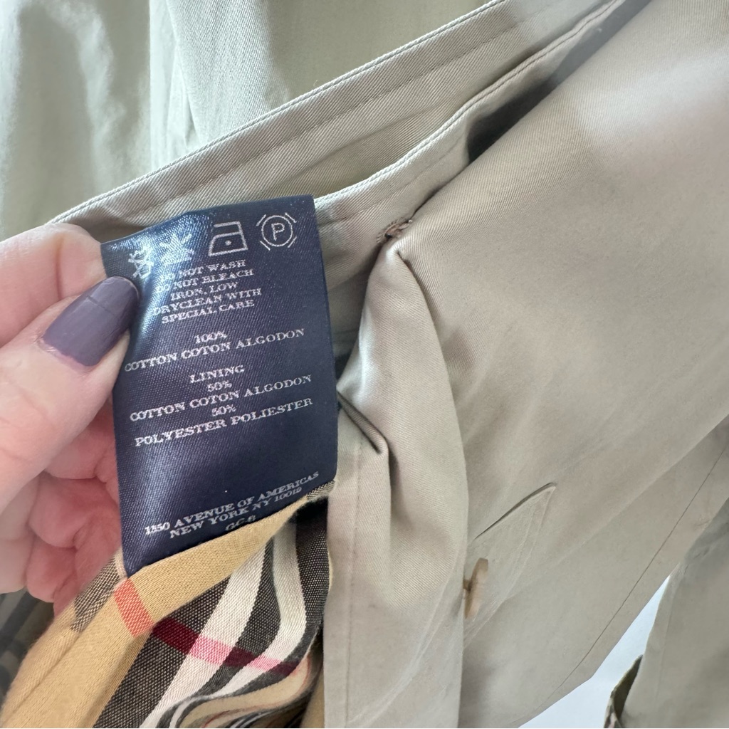Burberry Beige Trench Coat With Signature Nova Check Trim — image 6 of 8